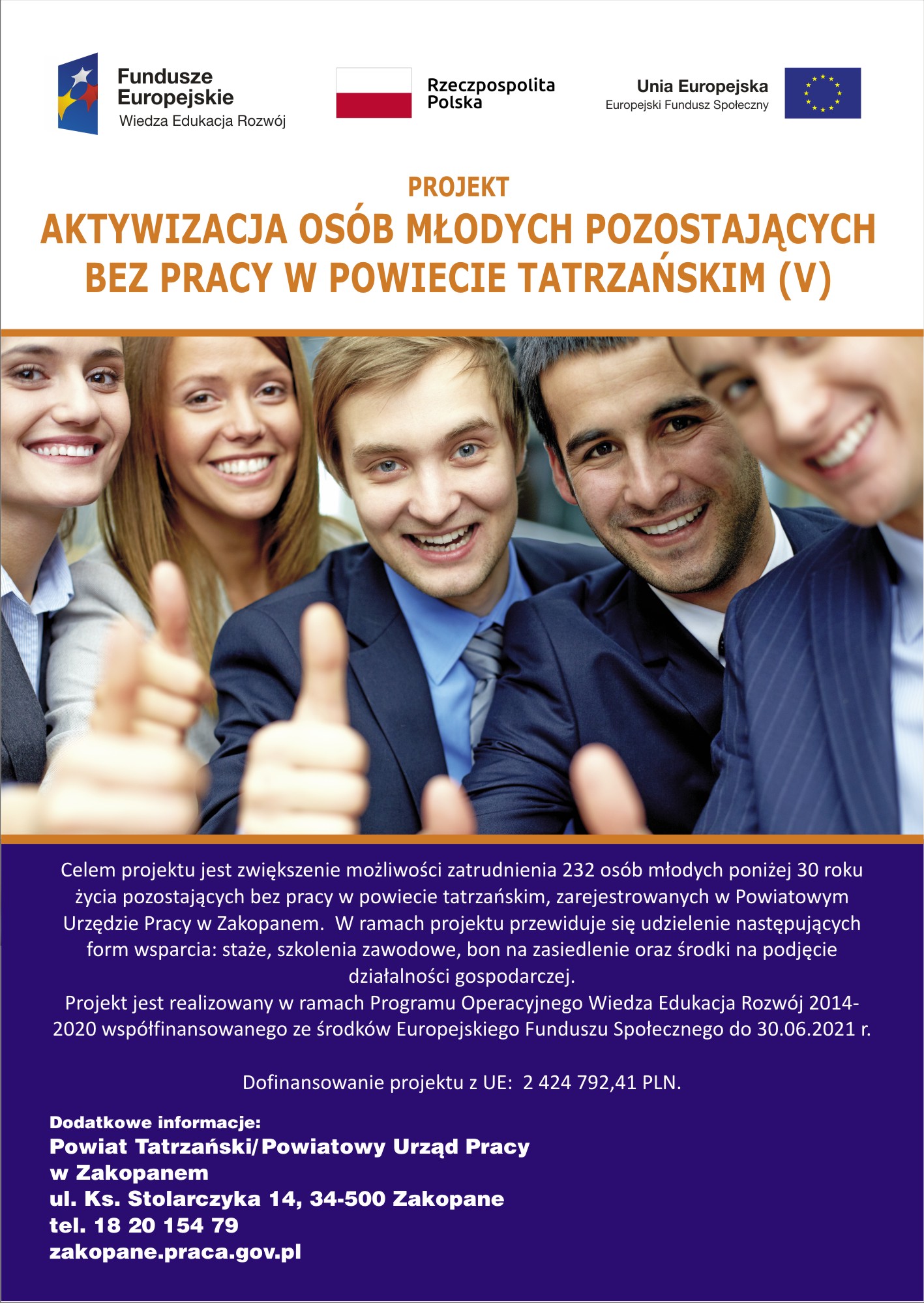 Obrazek dla: Aktywizacja osób młodych pozostających bez pracy w powiecie tatrzańskim (V)