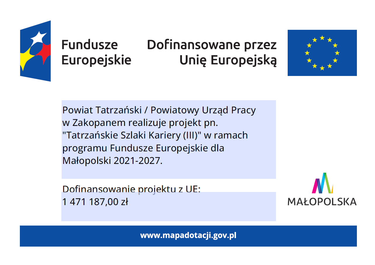 Zdjęcie artykułu Projekt „Tatrzańskie Szlaki Kariery (III)"